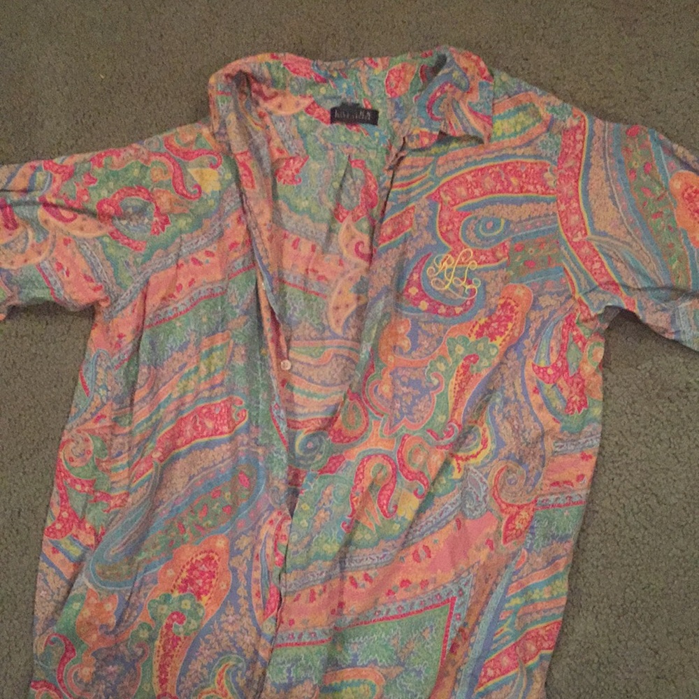 Ralph Lauren Neon Paisley Sleep Shirt